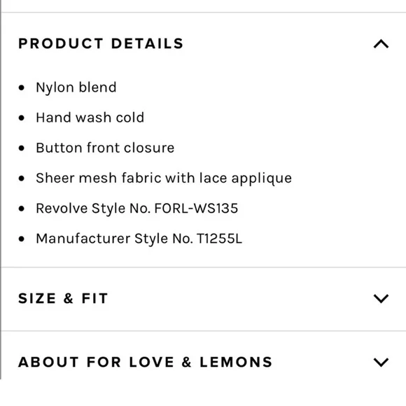 XS For Love and Lemons Penelope Crop Top Black/Nude long sleeve - Picture 16 of 16